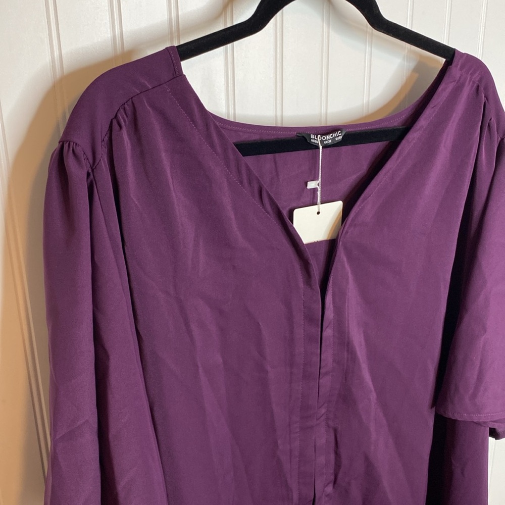 Bloomchic Plus Size 28 NWT Eggplant color Blouse
